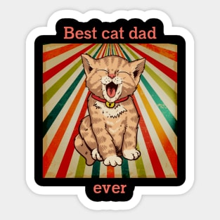 Cat t shirt - Best cat dad ever Sticker